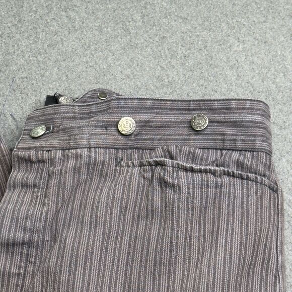 Wah Maker Wool Blend Pinstripe Frontier Buckle Back Pants Size 38 Actual 34 USA - Picture 2 of 16
